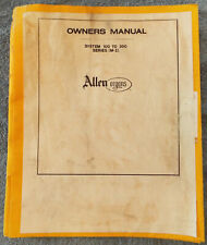 Allen Electronic Church Organ Owner's Manual System 100-300 Series M-I ca. 1985 for sale  Shipping to South Africa