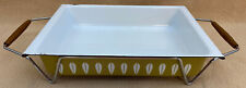 VTG Cathrine Holm Lotus Enamelware MCM 14x9 Casserole Baking Pan Avocado w/Stand for sale  Shipping to South Africa