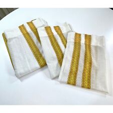Cortina de malha líquida vintage da década de 1970, faixa amarela branca, tamanhos diferentes, bolso de haste comprar usado  Enviando para Brazil
