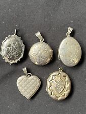 JOBLOT ANTIQUE STERLING SILVER ROLLED GOLD VICTORIAN MOURNING LOCKET PENDANTS for sale  Shipping to South Africa