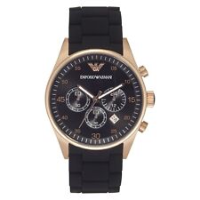 Usado, Relógio masculino Emporio Armani AR5905 cronógrafo genuíno NOVO preto e ouro rosa comprar usado  Enviando para Brazil