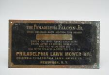 Philadelphia Falcon Jr Césped Podadora Latón Placa Equipo Placa Coldwell segunda mano  Embacar hacia Mexico