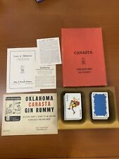 1950’s Canasta Oklahoma Playing Card Gin Rummy Set Cards Tray Wm Drueke&Son, used for sale  Shipping to Canada