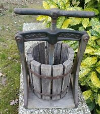 Primative ,Antique 1900’s Hand Crank Circa Wine/Fruit Wood Metal Press  for sale  Shipping to South Africa