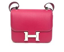 Autêntica bolsa de ombro HERMES Hermès Constance 24 rosa couro Epsom fivela comprar usado  Enviando para Brazil