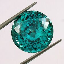 AAA Natural Blue Green Ceylon Parti Sapphire Loose Round Gemstone Cut 17x17 MM, used for sale  Shipping to South Africa