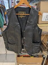 Chaleco de Motocicleta Real Leathers Milwaukee, WI Negro Genuino Botón a Presión Talla 44 segunda mano  Embacar hacia Argentina