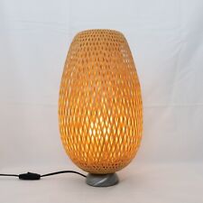 Vintage Ikea BOJA Table Lamp Modern Hand-Woven Bamboo/Nickel Plated + LED Bulb, gebruikt tweedehands  verschepen naar Netherlands