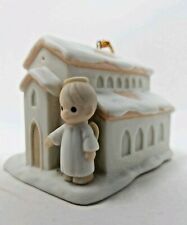 Precious Moments- "There's a Christian Welcome Here" 1992 Ornament W/Box & Card, brugt til salg  Sendes til Denmark
