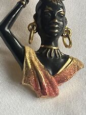 VINTAGE Mid-century blackamoor tribal bust brooch for sale  Shipping to South Africa
