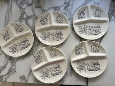 Used, 5 Vintage MCM 1950's Divided Dinner Picnic Royal China Plates Backyard BBQ Cook for sale  Shipping to South Africa