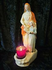 Antique Catholic Saint Ann Virgin Mary Candle Votive Chalkware Religious Statue for sale  Shipping to Canada
