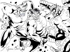 HULK VS THE ABOMINATION AND THE RHINO ARTE EM QUADRINHOS ORIGINAL DO ARTISTA JAMES CHEN comprar usado  Enviando para Brazil