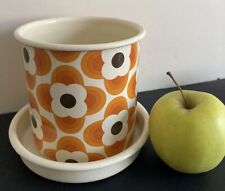 Orla Kiely Garden Orange Flowers Small Enamel Plant Pot Saucer Please Read for sale  Shipping to South Africa