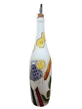 Botella de cerámica de aceite/vinagre pintada a mano para chef mimado con pico diseño italiano  segunda mano  Embacar hacia Argentina