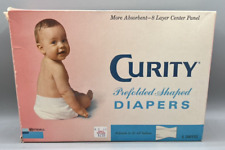 Vintage 5 Curity Prefolded Shaped Cloth Diapers *Read for sale  Shipping to South Africa