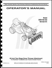 Cub Cadet 42" Snow Thrower Attachment Operators Manual Model No. 190-032-101, used for sale  Dayton
