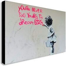  Banksy You're Never Too Old To  canvas wall art Wood Framed Ready to Hang XXL  for sale  MANSFIELD