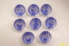 8 botões 'flor' de vidro transparente alemão vintage (não usado)/brilho azul para hastear 13mm comprar usado  Enviando para Brazil
