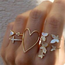 Juego de 5 piezas de anillos de cristal de mariposa anillo medio anillo para mujeres conjunto de joyas segunda mano  Embacar hacia Argentina