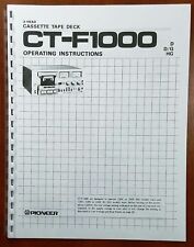Deck de fita cassete Pioneer CT-F1000 manual do proprietário, usado comprar usado  Enviando para Brazil