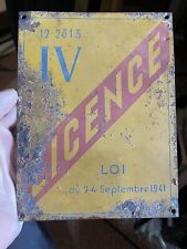ancienne plaque Tôle Licence IV de l’Aveyron  pochoir d'occasion  Camarès