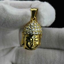 1.00 Ct Round Cut Simulated Diamond Buddha Pendant 14K Yellow Gold Plated for sale  Shipping to South Africa