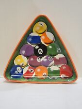 CLAY ART Rack ‘Em Up Pool Table Appetizer Platter Bowl for sale  Shipping to South Africa