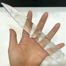 Faca branca natural transparente cristal quartzo esculpido polido cura Reiki 1 peça comprar usado  Enviando para Brazil