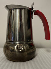 Usado, Cafeteira espresso vintage GB INOX 18/10 aço inoxidável cabo vermelho ITÁLIA comprar usado  Enviando para Brazil
