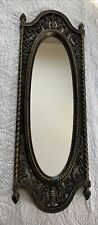 Espelho de parede oval vintage anos 70 Homco 25”L x 8,75W ouro preto Hollywood Regency, usado comprar usado  Enviando para Brazil