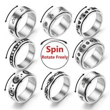 Used, Spinner Fidget Anxiety Ring Stainless Steel Spinning Rings for Woman Men Jewelry for sale  Shipping to South Africa