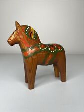 Vintage Swedish Wood Dala Horse Hand Made Painted 5 1/4" Tall for sale  Shipping to South Africa