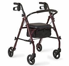Walker with Seat, Medline Rollator Steel Rolling Walker with 6" Wheels Support for sale  Shipping to South Africa