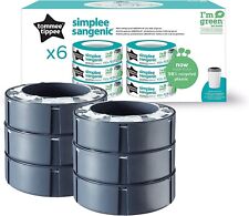 6 Tommee Tippee Simple Sangenic Nappy Bin Disposal Cassette Refill Cartridge for sale  Shipping to South Africa