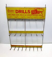 Vintage Columbia Power Electric Drill Bits Metal Hanging Rack Store Display Sign for sale  Dewittville