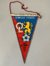 Rare ancien fanion dédicacé OL Olympique Lyonnais pennant wimpel football d'occasion  Clarensac