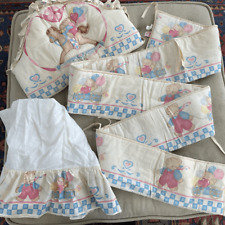Vintage 90s 1993 Calliope 3pc Teddy Bear Crib Set Ruffle Bedskirt Unisex for sale  Shipping to South Africa