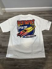 Vtg Y2K Nor Tech Super Cat High Impact Boat T Shirt Sz XL Double Sided White  for sale  Shipping to South Africa