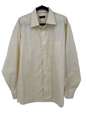 ETON Ganghester 1928 XXL Button Dress Shirt Mens Yellow Solid 18 46 for sale  Shipping to South Africa