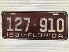 1931 florida license for sale  Conover