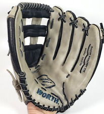 Used, Worth TM140 14"Leather Softball Glove Mitt For Right Handed Throwers Grey Black for sale  Shipping to South Africa