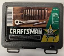 Vintage Craftsman 1/4" Drive 12pc Metric Deep Socket Set 6pt #934782 Made in USA for sale  Shipping to South Africa