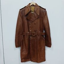 Women's Brown Gulati's Leather Trench Coat Size Not Marked for sale  Shipping to South Africa