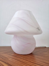 Vintage PINK Satin MURANO Glass MUSHROOM Table Lamp Medium Size Italy 80s FUNGO for sale  Shipping to South Africa