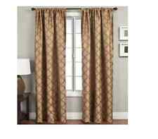 Softline Home  Samara 55"x 120" One Rod Pocket  Window Panel Penrose Brown/Tan  for sale  Shipping to South Africa