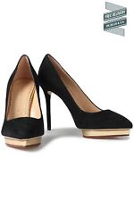 RRP€585 CHARLOTTE OLYMPIA Debbie Leather Court Shoes US9.5 UK6.5 EU39.5 Black for sale  Shipping to South Africa