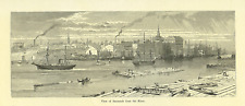  Gravura antiga View of Savannah por Harry Fenn 1873 comprar usado  Enviando para Brazil