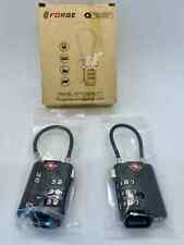 Used, 2 Black FORGE TSA Approved 3-Digit Combo Travel Hard Case Luggage Lock Padlock for sale  Shipping to South Africa