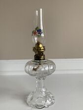 Antique P&A Acorn Miniature Bullseye Depression Glass Pedestal Oil Lamp 9” for sale  Shipping to Canada
